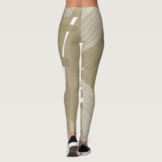 Leggings Bohemian Chintz Illustration Dusty Neutral Brown (Dos)