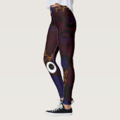 Leggings Bohemian Chintz Illustration Maroon Indigo Orange (Gauche)