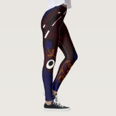 Leggings Bohemian Chintz Illustration Maroon Indigo Orange (Droite)