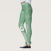 Leggings Bohemian Chintz Illustration Sage Green (Gauche)