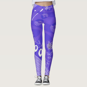 Leggings Bohemian Chintz Illustration Violet