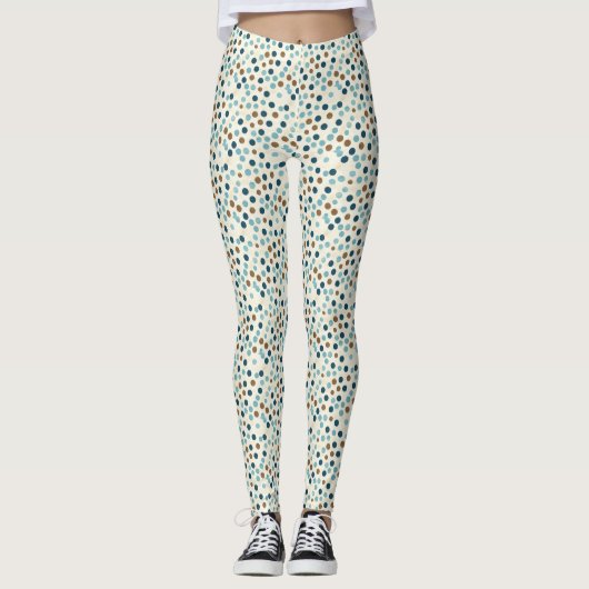 Leggings Boho Abstrait Polka Dot Motif (Devant)