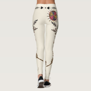 Leggings Boho Ancienne spirale Sun Rainbow Healing Yoga