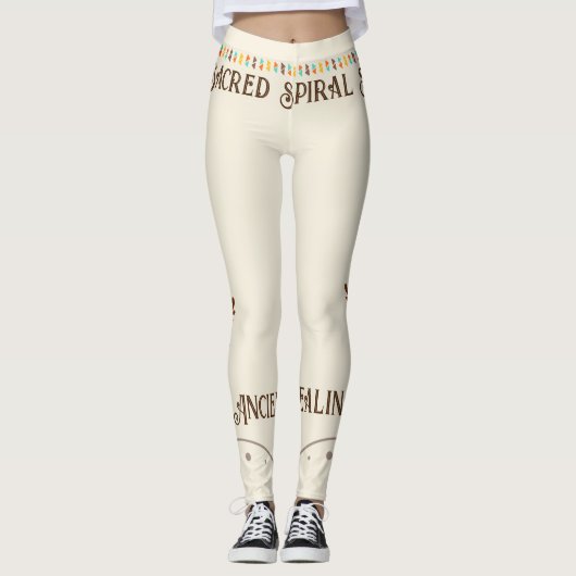 Leggings Boho Ancienne spirale Sun Rainbow Healing Yoga (Devant)