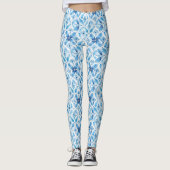Leggings Boho Blue White Floral (Devant)