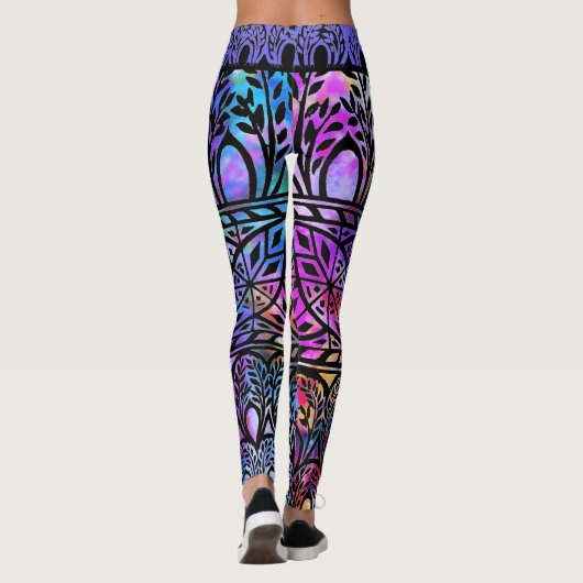 Leggings Boho Blues Glas in lood Pattern (Achterkant)