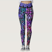 Leggings Boho Blues Glas in lood Pattern (Voorkant)