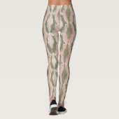 Leggings Boho Blush Rose Motif Ikat Olive (Dos)