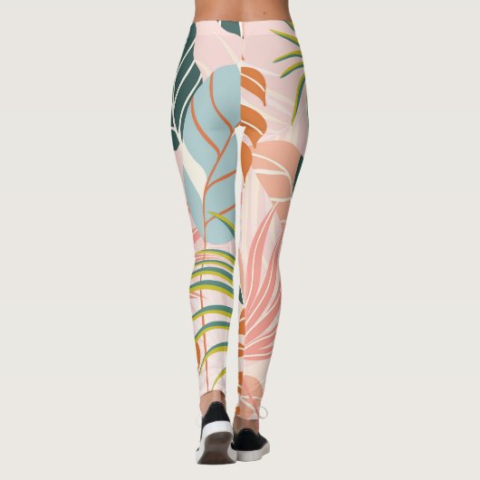 Leggings Boho Botanical Art : Nature Inspiré Abstrait (Dos)