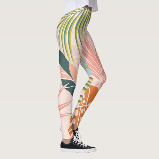 Leggings Boho Botanical Art : Nature Inspiré Abstrait (Droite)