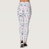Leggings Boho botanique romantique violet rose (Dos)