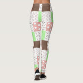 Leggings Boho Brown, Bourgogne, vert et mauve Whimsical (Dos)