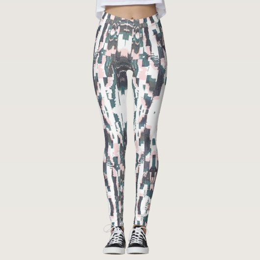 Leggings Boho Chic Eclectique Papillon Abstrait Ikat (Devant)