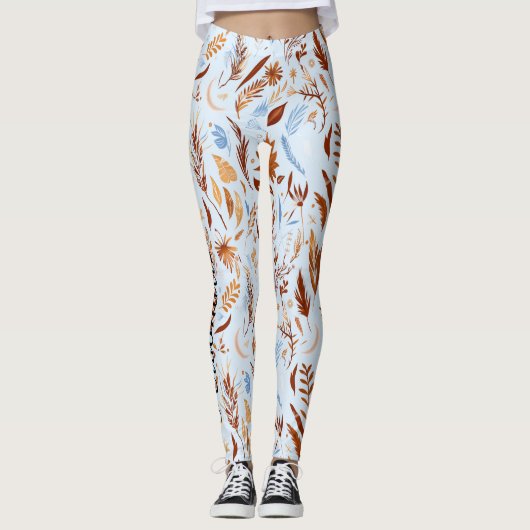 Leggings Boho Chic Fall Feuilles Modèle - Automne Whimsical (Devant)