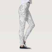 Leggings Boho Chic Grey Blanc Stylish Gitan Motif (Droite)