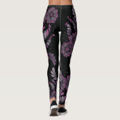 Leggings Boho Chic Yoga Zen Purple Floral Mandala Motif (Dos)