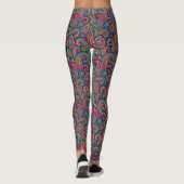 Leggings Boho coloré Paisley Folk Art (Dos)