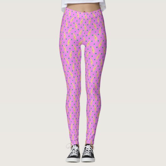 Leggings Boho Dusty rose Jaune Botaniques (Devant)
