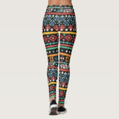Leggings Boho ethnique : impression de pixels géométriques (Dos)