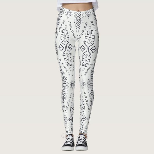 Leggings Boho Ethnique : Trendy Hand-Drawn Seamless. (Devant)