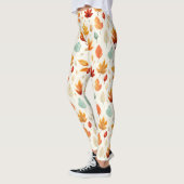 Leggings Boho Fall Leave Motif La beauté de l'automne avec (Gauche)
