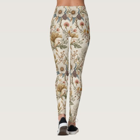 Leggings Boho Floral en beige (Dos)