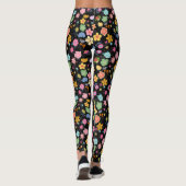 Leggings Boho Flowers Motif B01.b Black BG (Dos)