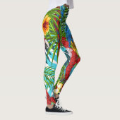 Leggings Boho forêt tropicale avec oiseaux l Vert et bleu m (Droite)