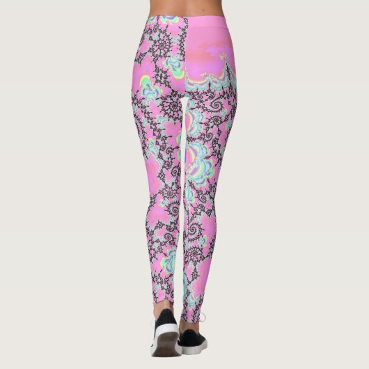 Leggings Boho Hippie Unicorn Pastel Mandelbrot Fractal (Dos)