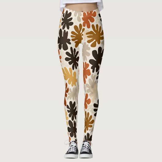 Leggings Boho Matisse Flower Pattern  (Devant)
