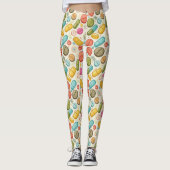 Leggings Boho Medicine Turquoise Bleu Vert Terre Tons (Devant)