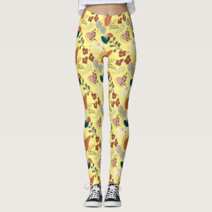 Leggings BOHO Motif esthétique A10 L Jaune BG