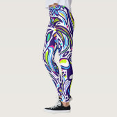 Leggings Boho motif l Elegant Bleu et blanc (Gauche)