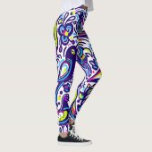 Leggings Boho motif l Elegant Bleu et blanc (Droite)