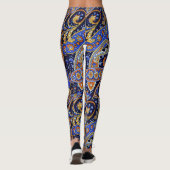 Leggings Boho Paisley Imprimer Violet Et Noir (Dos)