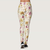 Leggings boho Pink Wildflower Watercolor  (Dos)