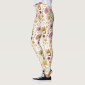 Leggings boho Pink Wildflower Watercolor  (Gauche)