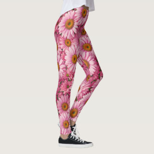 Leggings Boho rétro chic fleurs florales roses motif