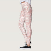 Leggings Boho rose et blanc Mandala Motif Yoga (Gauche)