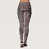 Leggings Boho Rose Gold Grey Mandala Design élégant (Dos)