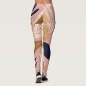Leggings Boho rose vif Feuilles Collection moderne (Dos)