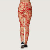 Leggings Boho rouge et or Mandala Motif Yoga (Dos)