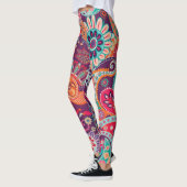 Leggings Boho Style Floral Motif Hippie Femme (Gauche)