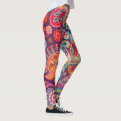 Leggings Boho Style Floral Motif Hippie Femme (Droite)