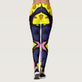 Leggings Boho violet, bleu, design rose. Faire une déclarat (Dos)