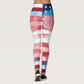 Leggings Bois américain et Paintstrokes du drapeau | de (Dos)