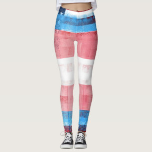 Leggings Bois américain et Paintstrokes du drapeau de