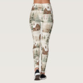 Leggings Bois rustique Cabines, arbres, neige (Dos)
