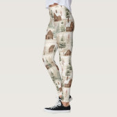 Leggings Bois rustique Cabines, arbres, neige (Gauche)