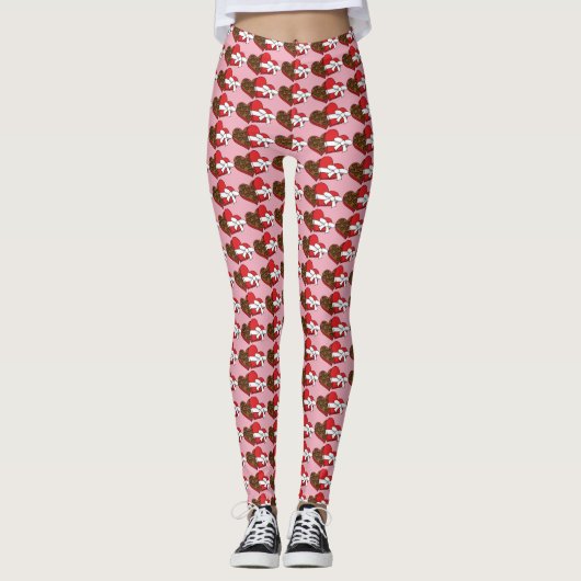 Leggings Boîte à chocolat de coeur de la Saint-Valentin (Devant)